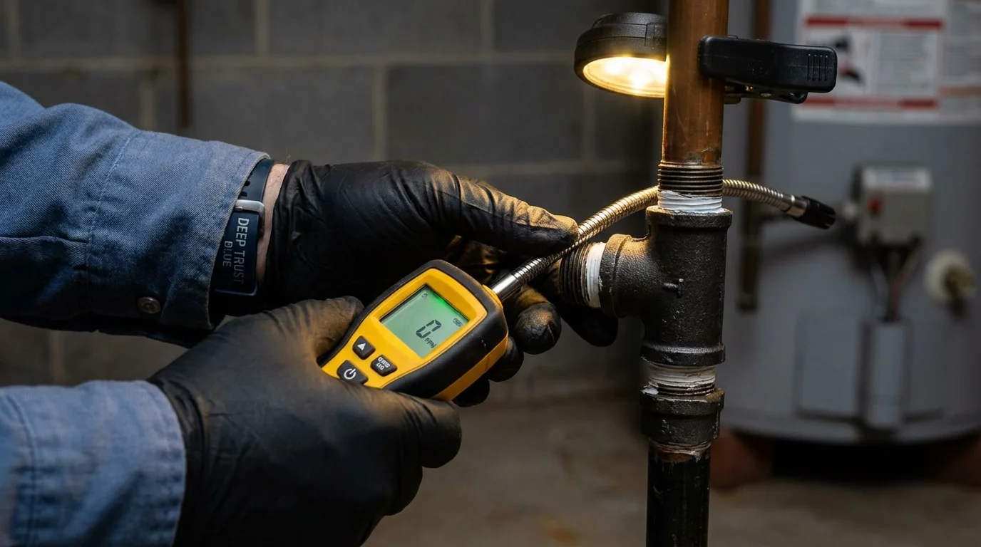 Gas leak detection with electronic sniffer by Johns Plumbing LLC in Magnolia